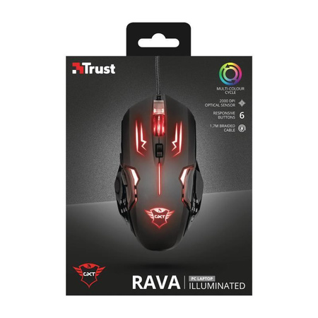 Trust GXT 108 Rava Illuminated - Gaming-Maus 2000 DPI