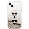 Karl Lagerfeld Liquid Glitter Karl & Choupette Head - iPhone 13 Case (Gold)