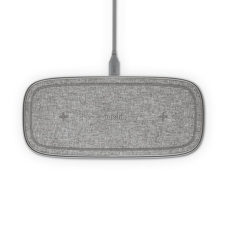 Moshi Sette Q - Dual Qi wireless inductive charger for iPhone and Android (Nordic Grey)