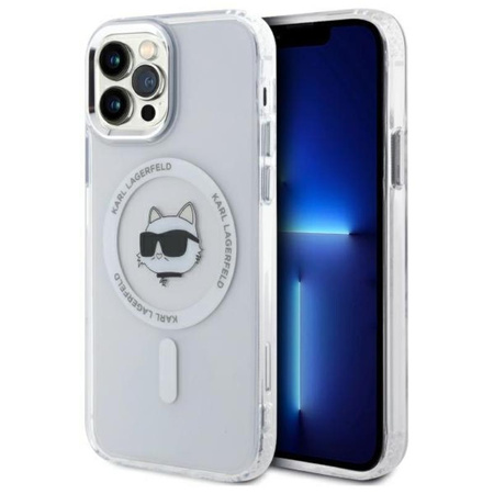 Karl Lagerfeld IML fém Choupette Head MagSafe - iPhone 12 / iPhone 12 Pro tok (fehér)
