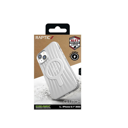 X-Doria Raptic Clutch MagSafe - Biologisch abbaubare iPhone 14 Hülle (Falltest 3m) (Klar)