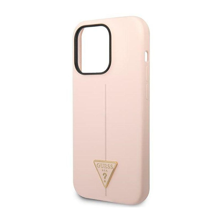 Guess Silicone Triangle Logo - Hülle für iPhone 14 Pro Max (Rosa)