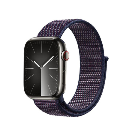 Crong Nylon - Sportovní řemínek pro Apple Watch 44/45/46/49 mm (Půlnoční modrá)