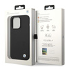 BMW Liquid Silicone Case Metall-Logo - iPhone 14 Pro Max Hülle (Schwarz)