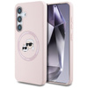 Karl Lagerfeld Silikon Doppelköpfe und Kreis MagSafe - Samsung Galaxy S25 Fall (rosa)