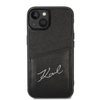 Karl Lagerfeld Signature Logo Cardslot - Case for iPhone 14 Plus (Black)