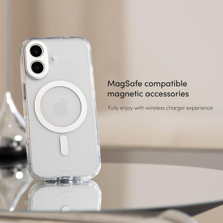 Moshi iGlaze MagSafe - Pouzdro pro iPhone 16 (Luna Silver)