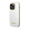 Guess Croco Collection - pouzdro pro iPhone 14 Pro (stříbrné)