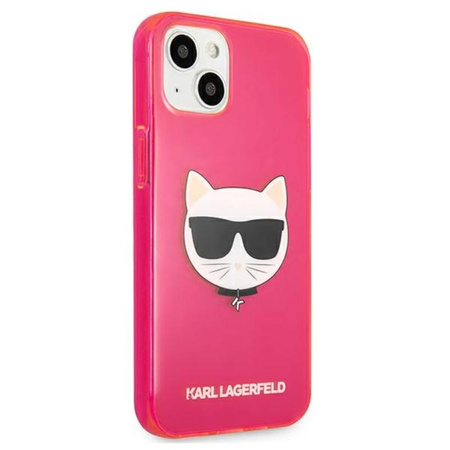 Karl Lagerfeld Choupette Head - Etui pour iPhone 13 mini (rose fluo)