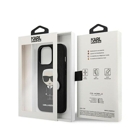 Karl Lagerfeld Saffiano Ikonik Patch - iPhone 13 Pro Case (black)