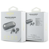 Guess hosszúkás, fémes, nyomtatott logóval - TWS Bluetooth fejhallgató + töltőtáska (szürke)