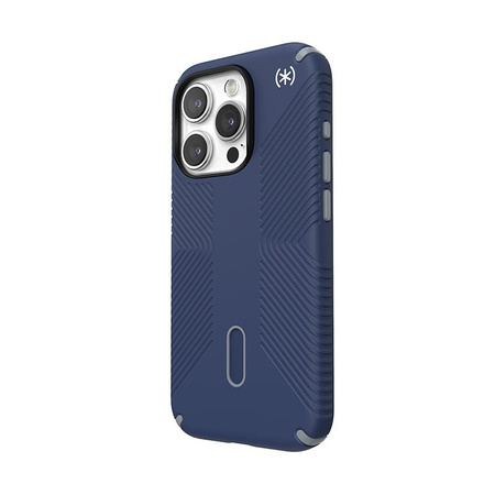 Speck Presidio2 Grip ClickLock & MagSafe - Coque pour iPhone 15 Pro (Bleu côtier / Gris poussière)