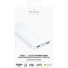 PURO White Fast Charger Power Bank - Banque d'énergie pour smartphones et tablettes 20000 mAh, 2xUSB-A + 1xUSB-C (blanc)