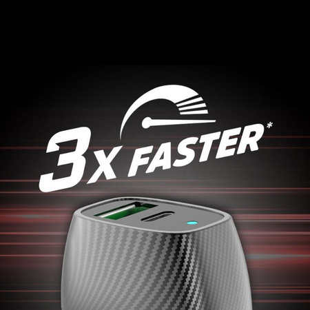 Energizer Ultimate - Chargeur de voiture USB-C & USB-A 38W PD + QC3.0 (Noir)