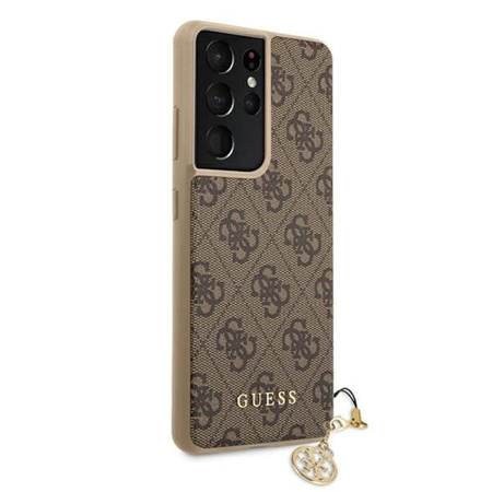Guess 4G Charms Collection - Samsung Galaxy S21 Ultra tok (barna)