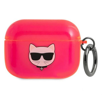 Karl Lagerfeld Choupette Head - Pouzdro Airpods Pro (fluo růžové)