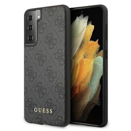 Kovové logo Guess 4G - pouzdro pro Samsung Galaxy S21 (šedé)