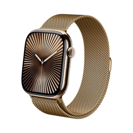 Crong Milano Steel - Řemínek z nerezové oceli pro Apple Watch 44/45/46/49 mm (růžové zlato)