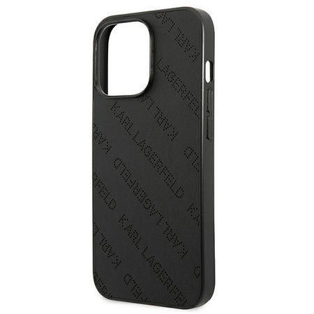 Karl Lagerfeld Perforated Allover - Cover for iPhone 13 Pro (Black)