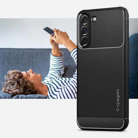 Spigen Rugged Armor - Schutzhülle für Samsung Galaxy S22 (Schwarz)