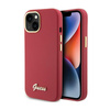 Silikonové pouzdro Guess Script Metal Logo & Frame - iPhone 15 (purpurové)