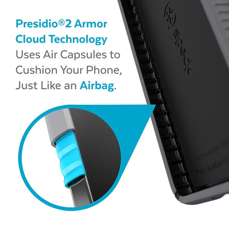 Speck Presidio2 Grip - Étui pour Samsung Galaxy S22+ avec revêtement MICROBAN (Gris graphite/Noir)