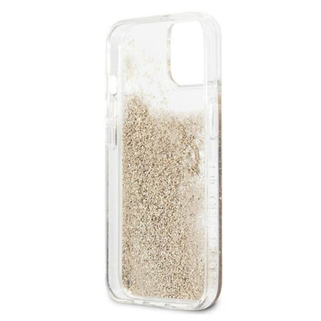 Guess Liquid Glitter 4G Big Logo - iPhone 13 mini Tasche (gold)