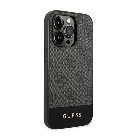 Guess 4G Bottom Stripe Metal Logo Collection - iPhone 14 Pro Max tok (szürke)