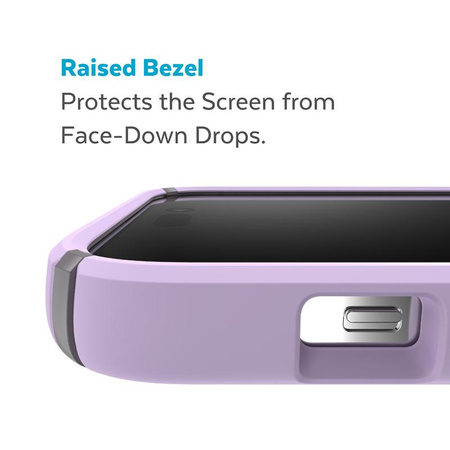Speck Presidio2 Pro - Antibacterial iPhone 14 Pro Max Case (Spring Purple / Cloudygrey / White)