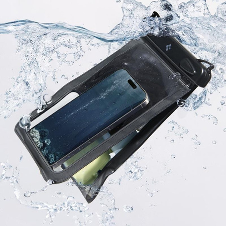 Spigen A603 Universal Waterproof Case - Waterproof Case for Smartphones up to 6.9" (Black)