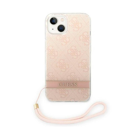 Guess 4G Print Cord - Tasche mit Umhängeband iPhone 14 (rosa)