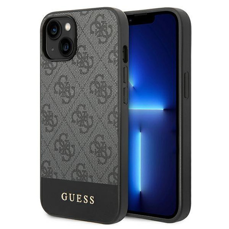 Guess 4G Bottom Stripe Metal Logo Collection - iPhone 14 Plus Case (gray)