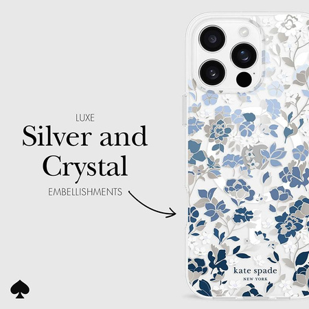 Kate Spade New York Protective Gems MagSafe - Hülle für iPhone 16 Pro Max (Flowerbed Blue)