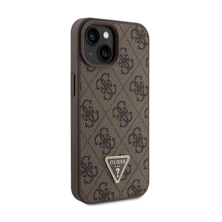Guess Crossbody 4G fém logóval - iPhone 15 tok (barna)