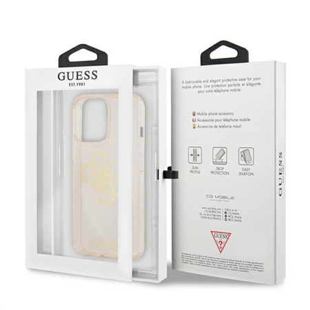 Coque Guess Glitter 4G Big Logo - iPhone 13 Pro Max Case (Gold)