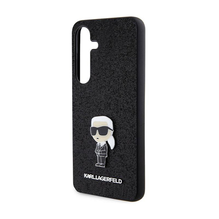 Karl Lagerfeld Fixed Glitter Ikonik Logo Metal Pin - Etui Samsung Galaxy S24 (czarny)