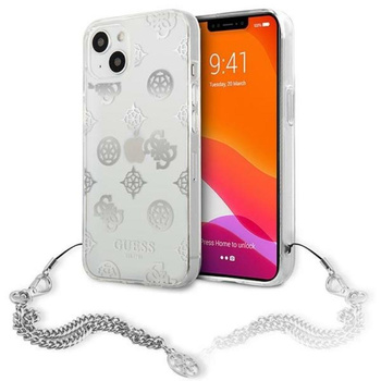 Guess Peony Chain Handle - iPhone 13 mini Tasche (silber)