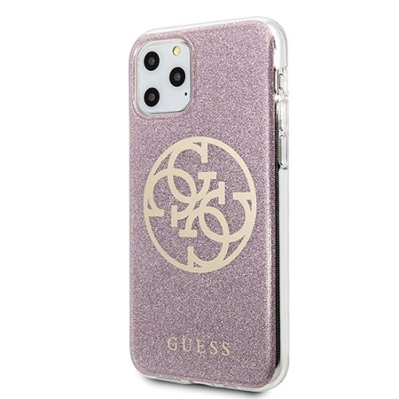 Pouzdro Guess Circle Glitter 4G - iPhone 11 Pro Max (růžové)