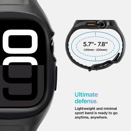Spigen Liquid Air Pro - Strap with case for Apple Watch 10 46 mm (Matte Black)