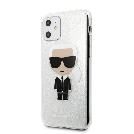 Karl Lagerfeld Iconic Karl - iPhone 11 Case (Silver Glitter)