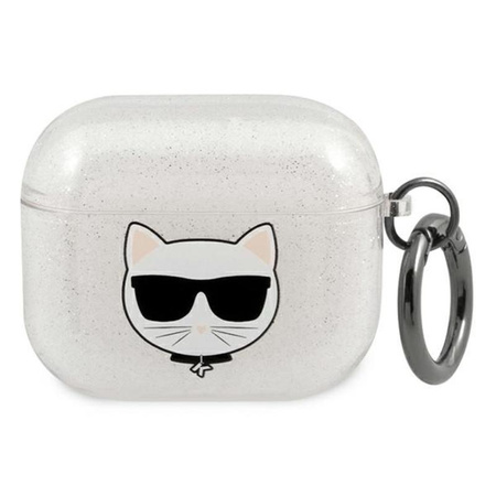 Karl Lagerfeld Choupette Head Glitter - Étui AirPods 3 (argent)