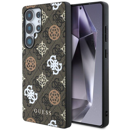 Guess 4G gedruckt farbigen Pfingstrose Muster MagSafe - Fall für Samsung Galaxy S25 Ultra (braun)