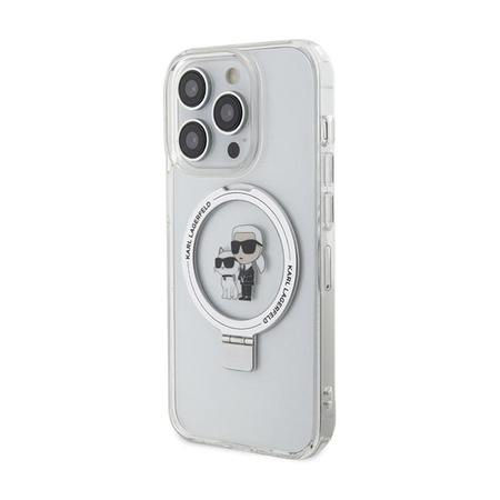 Karl Lagerfeld Ring Stand Karl & Choupette MagSafe - iPhone 14 Pro Case (blanc)