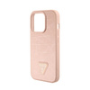 Guess Croco Triangle Metal Logo - Tasche für iPhone 15 Pro (Pink)