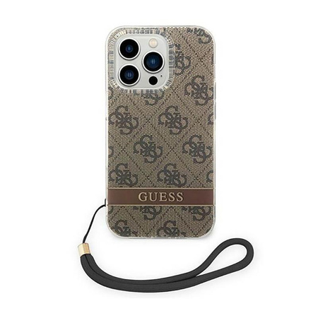 Guess 4G Print Cord - Hülle für iPhone 14 Pro Max (Braun)