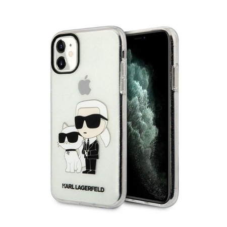 Karl Lagerfeld IML Glitter NFT Karl & Choupette - iPhone 11 Hülle (Transparent)