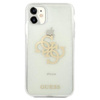 Guess Glitter 4G Big Logo - pouzdro pro iPhone 11 (průhledné)