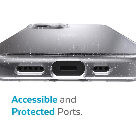Speck Presidio Perfect-Clear with Glitter - iPhone 13 Case with MICROBAN Coating (Clear/Platinum Glitter)
