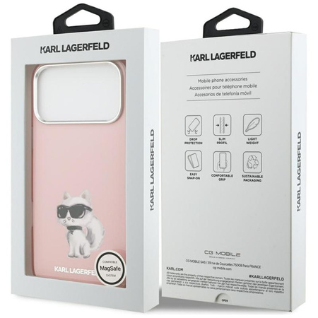 ETUI DO IPHONE 17 PRO MAX do MAGSAFE KARL LAGERFELD ORYGINALNE RÓŻOWE MODNE
