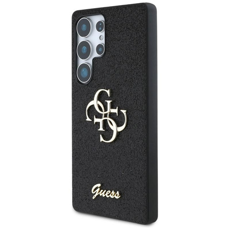 Guess Fixed Glitter Big 4G Metal Logo - étui pour Samsung Galaxy S25 Ultra (noir)